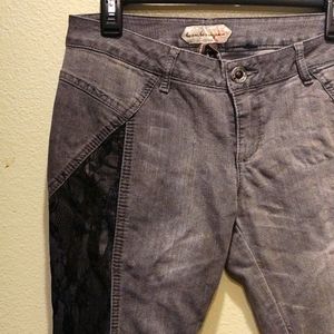 Grey Jeans with Black Lace